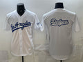 Los Angeles Dodgers Team Big Logo White Alternate Stadium Stitched Baseball Jersey