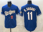 Los Angeles Dodgers #11 Roki Sasaki Royal 2026 Alternate Gold Collection Stadium Stitched Baseball Jersey