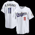 Los Angeles Dodgers #11 Roki Sasaki White 2026 Gold Collection Stadium Baseball Jersey