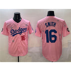 Los Angeles Dodgers #16 Will Smith Pink 2025 Tokyo Series Limited Stitched Baseball Jersey