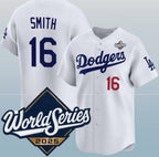 Los Angeles Dodgers #16 Will Smith White 2025 World Series Home Limited Stitched Baseball Jersey