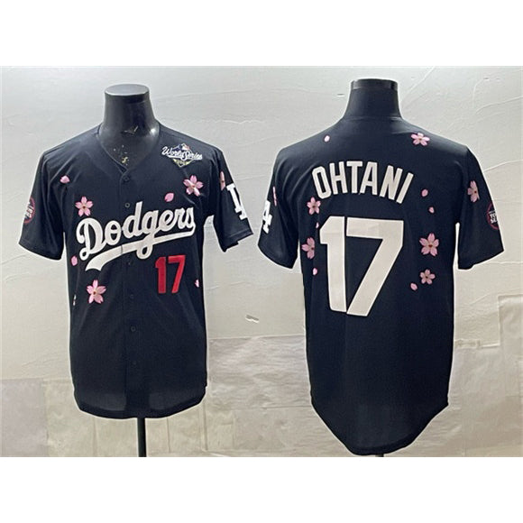 Los Angeles Dodgers #17 Shohei Ohtani Black 2025 World Series Patch Tokyo Series Limited Stitched Baseball Jersey