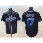 Los Angeles Dodgers #17 Shohei Ohtani Black Fashion Cool Base Stitched Baseball Jersey