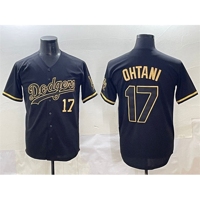 Los Angeles Dodgers #17 Shohei Ohtani Black Gold Limited Stitched Baseball Jersey