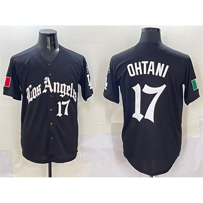 Los Angeles Dodgers #17 Shohei Ohtani Black Mexico 2025 LA Gothic Style With Fernando Patch Vapor Premier Limited Stitched Baseball Jersey