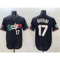 Los Angeles Dodgers #17 Shohei Ohtani Black Mexico Flag Limited Stitched Baseball Jersey