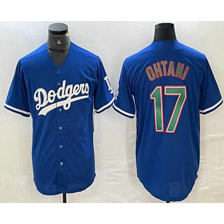 Los Angeles Dodgers #17 Shohei Ohtani Blue Green Stitched Cool Baseball Jersey