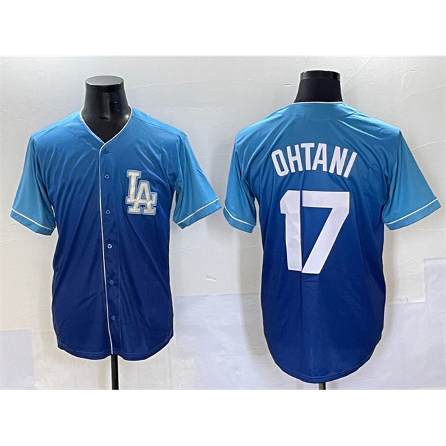 Los Angeles Dodgers #17 Shohei Ohtani Blue Stitched Baseball Jersey