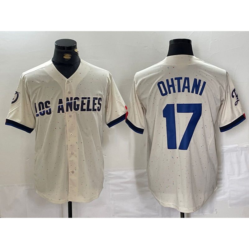 Los Angeles Dodgers #17 Shohei Ohtani Cream 2024 City Connect Limited Stitched Baseball Jersey
