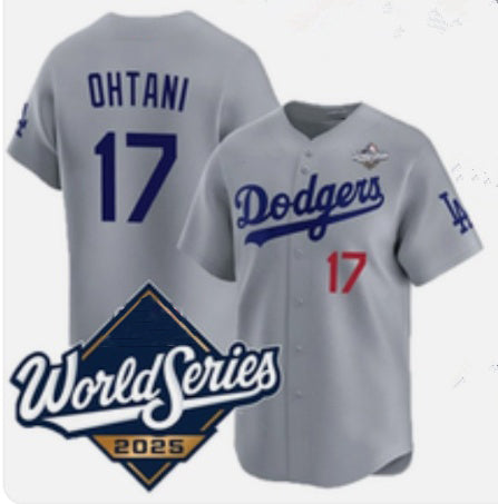 Los Angeles Dodgers #17 Shohei Ohtani Gray 2025 World Series Limited Stitched Baseball Jersey