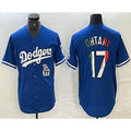 Los Angeles Dodgers #17 Shohei Ohtani Mexico Blue Cool Base Stitched Baseball Jersey