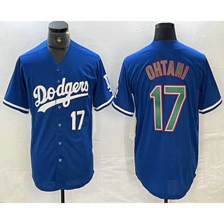 Los Angeles Dodgers #17 Shohei Ohtani Number Blue Green Stitched Cool Baseball Jersey