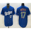 Los Angeles Dodgers #17 Shohei Ohtani Number Blue Green Stitched Cool Baseball Jersey