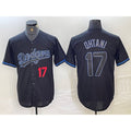 Los Angeles Dodgers #17 Shohei Ohtani Number Lights Out Black Fashion Stitched Cool Baseball Jersey