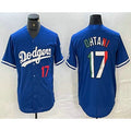 Los Angeles Dodgers #17 Shohei Ohtani Number Mexico Blue Cool Base Stitched Baseball Jersey