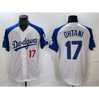 Los Angeles Dodgers #17 Shohei Ohtani Number White Blue Fashion Stitched Cool Base Limited Baseball Jersey