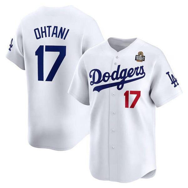 Los Angeles Dodgers #17 Shohei Ohtani White 2024 World Series Home Limited Cool Base Stitched Baseball jersey