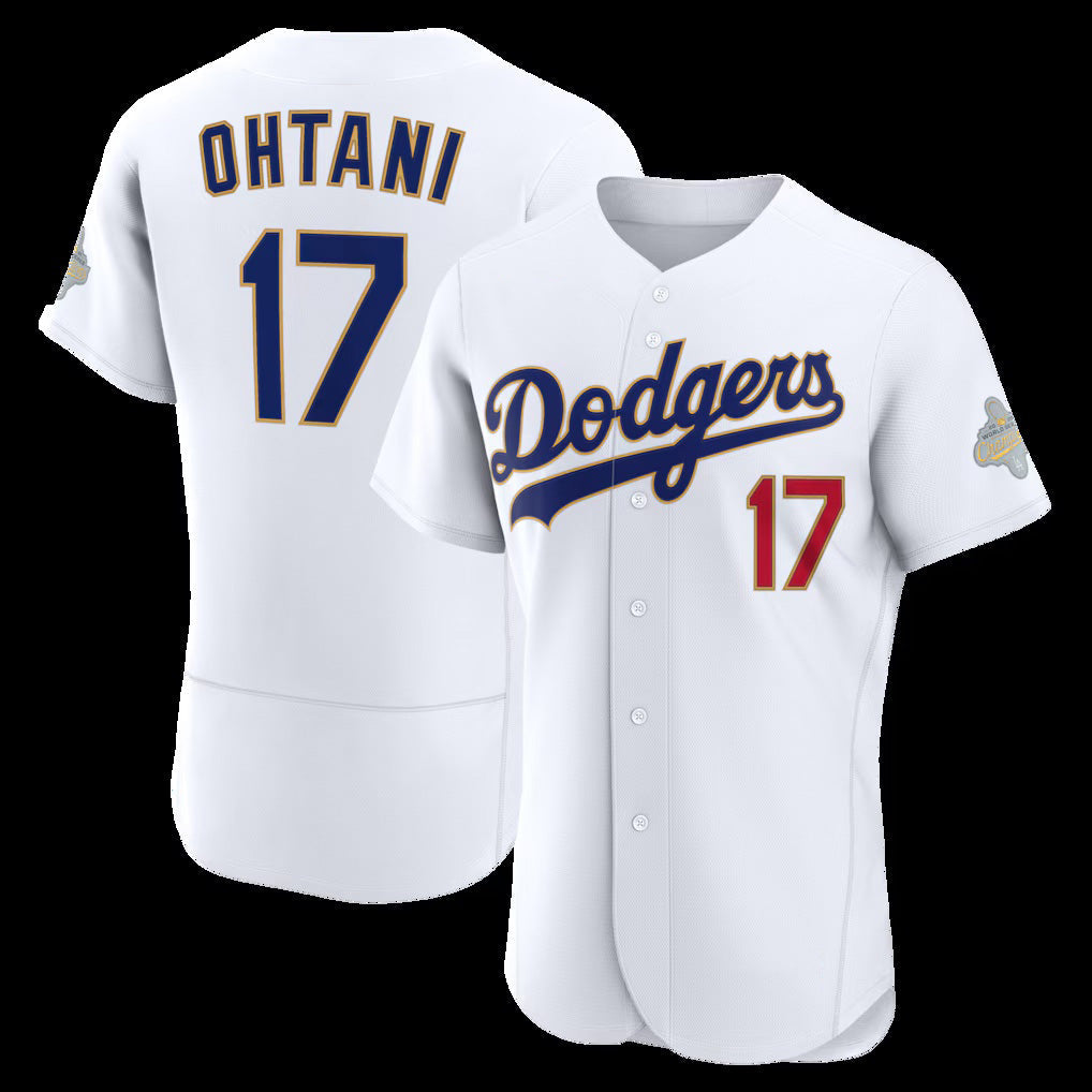 Los Angeles Dodgers #17 Shohei Ohtani White 2026 Gold Collection Authentic Baseball Jersey