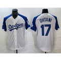Los Angeles Dodgers #17 Shohei Ohtani White Blue Fashion Stitched Cool Base Limited Baseball jersey