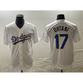 Los Angeles Dodgers #17 Shohei Ohtani White Gold Cool Base With Patch Stitched Baseball jersey
