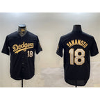 Los Angeles Dodgers #18 Yoshinobu Yamamoto Black Gold Limited Stitched Baseball jersey