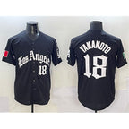 Los Angeles Dodgers #18 Yoshinobu Yamamoto Black Mexico 2025 LA Gothic Style With Fernando Patch Vapor Premier Limited Stitched Baseball jersey
