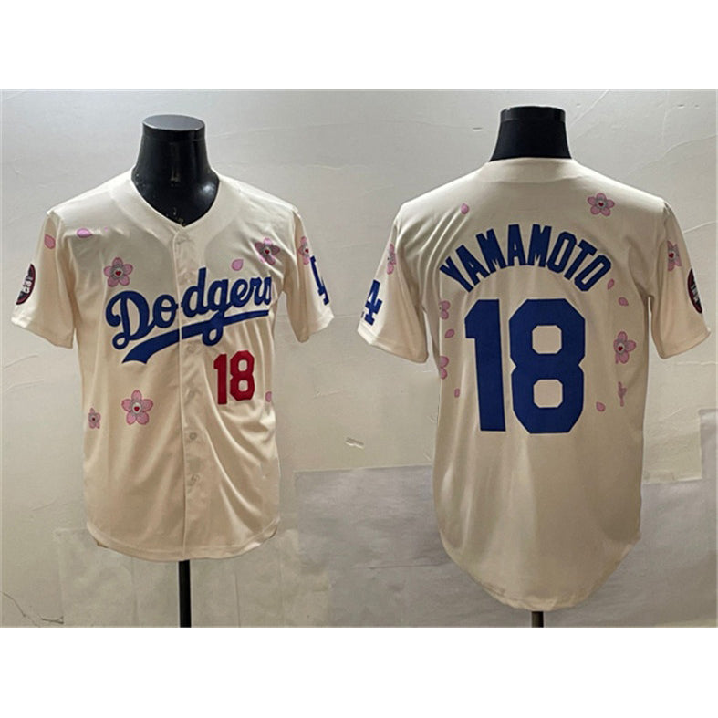 Los Angeles Dodgers #18 Yoshinobu Yamamoto Cream 2025 Tokyo Series Limited Stitched Baseball jersey