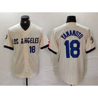 Los Angeles Dodgers #18 Yoshinobu Yamamoto Number Cream 2024 City Connect Limited Stitched Baseball jersey
