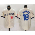 Los Angeles Dodgers #18 Yoshinobu Yamamoto Number Cream 2024 City Connect Limited Stitched Baseball jersey