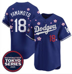 Los Angeles Dodgers #18 Yoshinobu Yamamoto Royal 2025 Tokyo Series Limited Stitched Baseball jersey