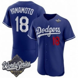 Los Angeles Dodgers #18 Yoshinobu Yamamoto Royal 2025 World Series Limited Stitched Baseball jersey