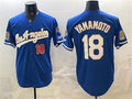 Los Angeles Dodgers #18 Yoshinobu Yamamoto Royal 2026 Gold Collection 9x & B2B Champs Patch Stitched Baseball Jersey
