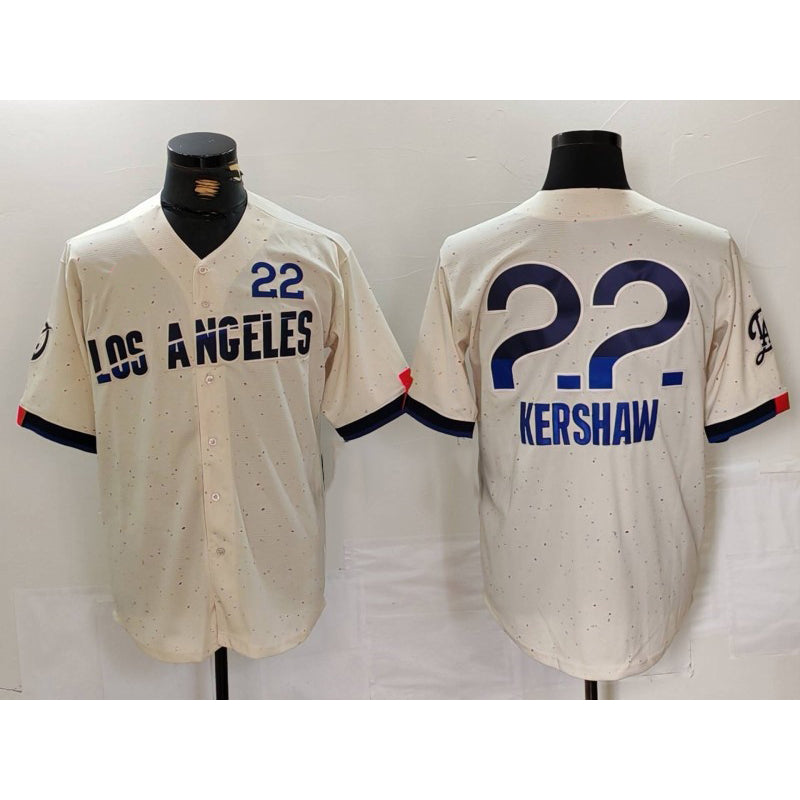 Los Angeles Dodgers #22 Clayton Kershaw Cream 2024 City Connect Limited Baseball jersey