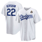Los Angeles Dodgers #22 Clayton Kershaw White 2024 World Series Cool Base Stitched Baseball jersey