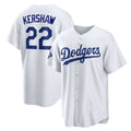 Los Angeles Dodgers #22 Clayton Kershaw White Home 2025 World Series Champions Replica Baseball jersey