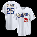 Los Angeles Dodgers #25 Tommy Edman White 2026 Gold Collection Stadium Baseball Jersey