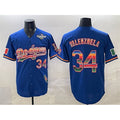 Los Angeles Dodgers #34 Fernando Valenzuela Royal Mexico California Patch 2025 World Series Patch Stitched Baseball jersey