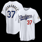 Los Angeles Dodgers #37 Teoscar Hernández White 2026 Gold Collection Stadium Baseball Jersey