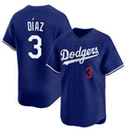 Los Angeles Dodgers #3 Edwin D¨ªaz Royal Cool Base Stitched Baseball Jersey