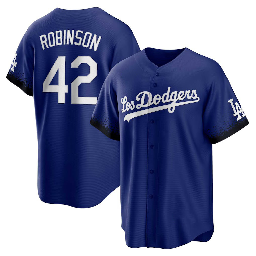 Los Angeles Dodgers #42 Jackie Robinson Royal City Connect Replica Player Baseball jersey