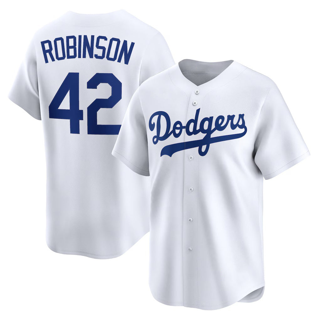 Los Angeles Dodgers #42 Jackie Robinson White Throwback Cooperstown Collection Limited Baseball jersey