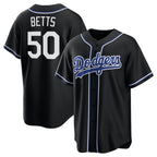 Los Angeles Dodgers #50 Mookie Betts Black Lights Out Limited Stitched Baseball jersey