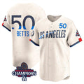 Los Angeles Dodgers #50 Mookie Betts Cream 2024 World Series Champions City Connect Limited Stitched Baseball jersey