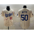 Los Angeles Dodgers #50 Mookie Betts Cream 2025 Tokyo Series Limited Stitched Baseball jersey