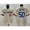 Los Angeles Dodgers #50 Mookie Betts Number Cream 2024 City Connect Limited Stitched Baseball jersey