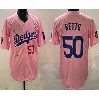 Los Angeles Dodgers #50 Mookie Betts Pink 2025 Tokyo Series Limited Baseball jersey