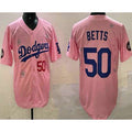 Los Angeles Dodgers #50 Mookie Betts Pink 2025 Tokyo Series Limited Baseball jersey