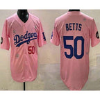 Los Angeles Dodgers #50 Mookie Betts Pink 2025 Tokyo Series Limited Baseball jersey