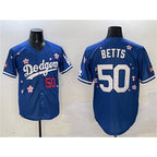 Los Angeles Dodgers #50 Mookie Betts Royal 2025 Tokyo Series Limited Stitched Baseball jersey