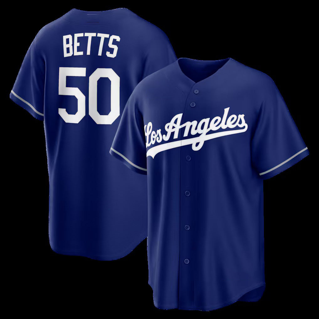Los Angeles Dodgers #50 Mookie Betts Royal Alternate Replica Baseball Jersey